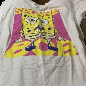 Nickelodeon NEW Men's XL Spongebob T-Shirt Shocked Face White Yellow Pink